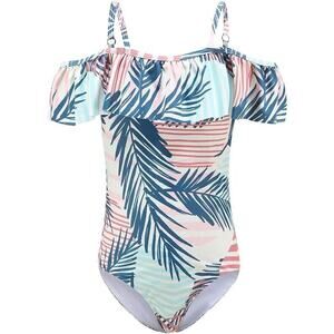 Girls One Piece Swimsuits One Shoulder Ruffle Swimwear Floral Bathing Suit 9-10Y